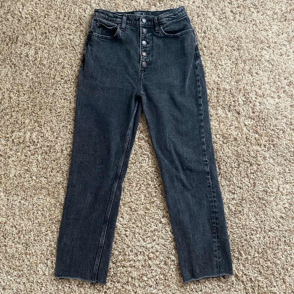 Abercrombie & Fitch Straight Leg Button Fly Black